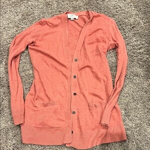 LOFT Women's Warm Coral Cardigan